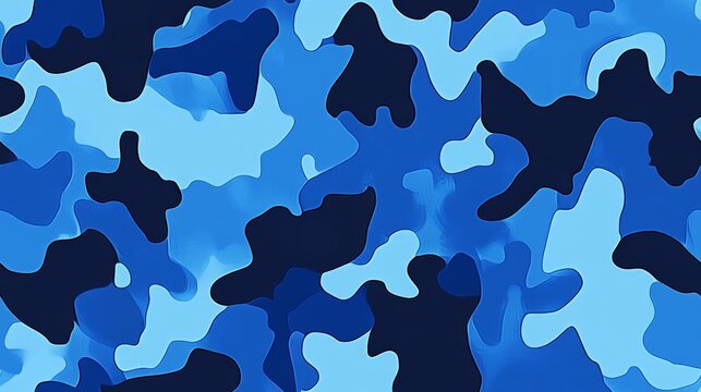 simple camouflage pattern vector in blue, simplified flat camo patterns, and camo textures