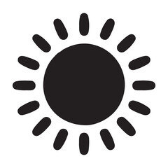 Fototapeta premium Sun icon element vector collection. Hand drawn black brush strokes, circles and rays. Loose black shapes isolated on white background. Sunlight painted with brush. sun set icon vector illustration,
