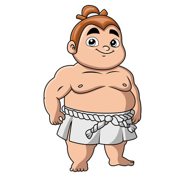 recommend clip art: Cute boy sumo cartoon happy