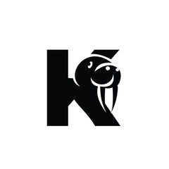Letter K Walrus logo icon vector