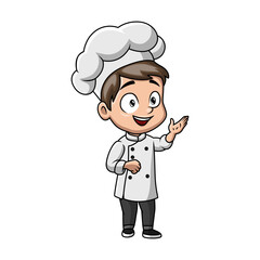 Boy cartoon wearing costume chef