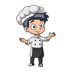 Boy cartoon wearing costume chef