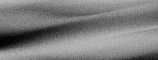 Black white dark gray silvery abstract background, color gradient wave, rough grain grainy grungy noise dust, brushed matte shimmery blur light, metallic steel metal effect design