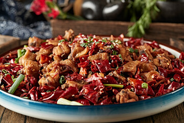 Delicious Sichuan-style spicy chicken