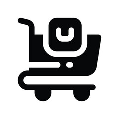shopping cart icon. vector glyph icon for your website, mobile, presentation, and logo design.