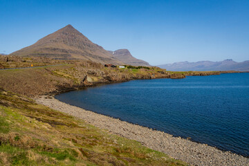 Ocean and Landscape of Route 1 or the Ring Road in Iceland
