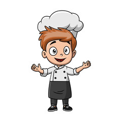 Boy cartoon wearing costume chef