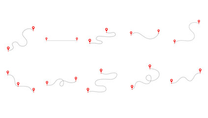 Pin Map Line Route SET