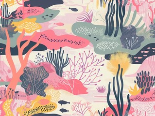 Naklejka premium Vibrant Elegant Dream Art Pattern: High-Resolution Seamless Pattern for Premium Designs-Perfect for Print and Web