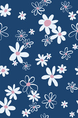 Seamless Daisy Floral Pattern 