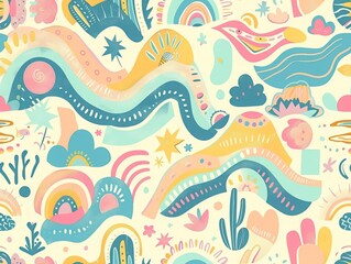 Vibrant Elegant Dream Art Pattern: High-Resolution Seamless Pattern for Premium Designs-Perfect for Print and Web