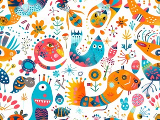 Vibrant Elegant Dream Art Pattern: High-Resolution Seamless Pattern for Premium Designs-Perfect for Print and Web
