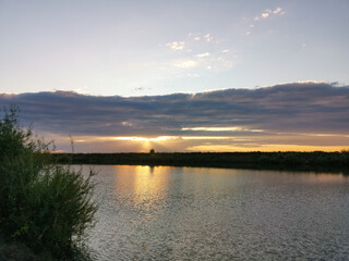 Lake with a tree in the background