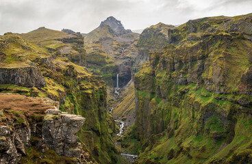 Naklejka premium Múlagljúfur Canyon and Waterfalls in Iceland