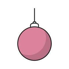 Fototapeta premium Christmas Ball Toy. Xmas Glass Ball for Christmas Tree. Vector Flat Icon