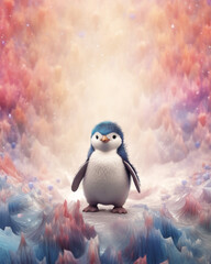 Naklejka premium Transform your space with a multicolor baby penguin and a gorgeous Wild Animal Portraits