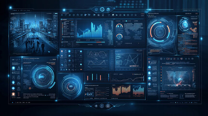 Fototapeta premium Modern digital illustration of an interactive cloud computing cost dashboard, highlighting key features of cost efficiency, Ai 