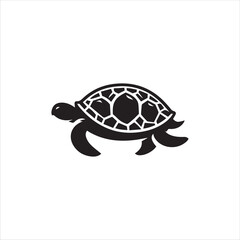 Turtle marine animal icon. Sea turtle silhouette. vector illustration