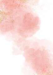 Fototapeta premium Modern abstract luxury wedding invitation designs or card templates for greetings or invitations on valentines Day background with Pastel pink watercolor paint brush glitter gold for wedding elements