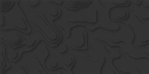 Abstract wavy line 3d paper cut gray background with shadows. Abstract realistic papercut decoration textured with wavy layers. Topographic contour lines vector map seamless pattern vector.