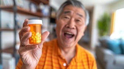 Person holding small empty pill bottle with hopeful expression, symbolizing placebo effect and emotional response to medical treatment.