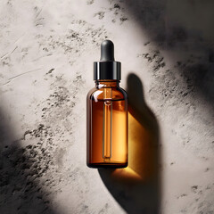 Naklejka premium Cosmetic Serum Bottle on Concrete Background