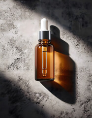 Naklejka premium Cosmetic Serum Bottle on Concrete Background