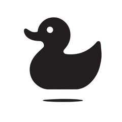Rubber Duck silhouette - vector  of Rubber Duck - black and white duck rubber 