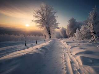 Obraz premium winter landscape with snow