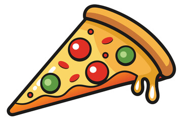 pizza slice illustration on white background.