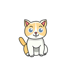 orange white cat vector illustration