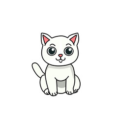 White cat vector illustration