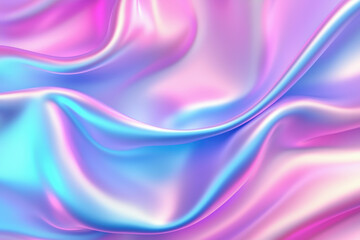 Smooth pink and blue satin fabric flowing and forming abstract shapes