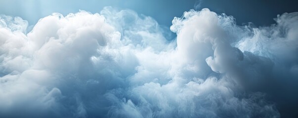 Fototapeta premium Fluffy white clouds in blue sky, serene