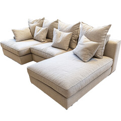 Cozy modern sectional couch with plush cushions