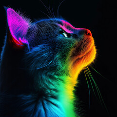 cat rainbow color