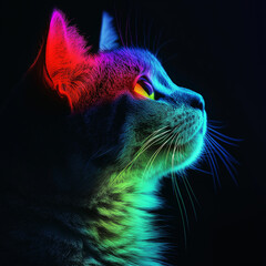 cat rainbow color