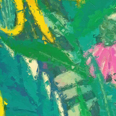 Oil paintings and various flowers, lotus leaves, lotus flowers, fish, horses, cats, dogs, beautiful 