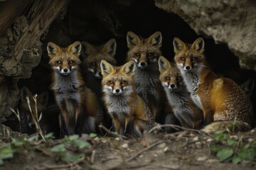 Obraz premium group of fox