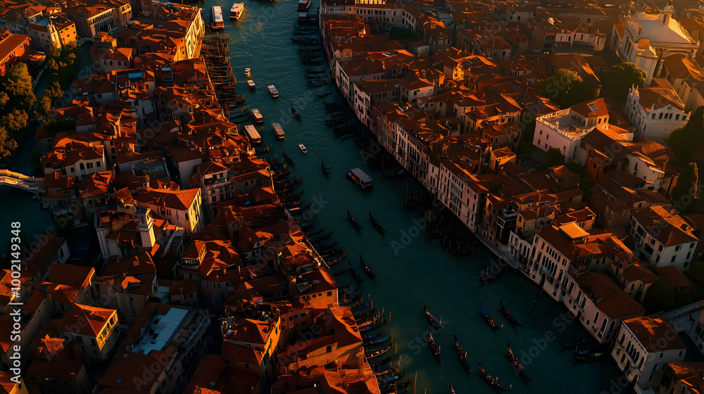 Poster aerial view of venice