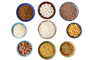 Healthy grains and beans, full of vitamins
