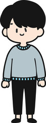 Illustration of a young man standing