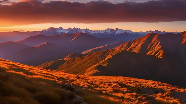 sunset over the mountains