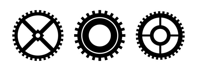 Assorted Cogwheel Shape Set Vector