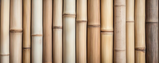 Fototapeta premium Photorealistic bamboo wall panels, renewable and natural material for modern eco-friendly interiors