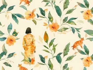 Vibrant Elegant Dream Art Pattern: High-Resolution Seamless Pattern for Premium Designs-Perfect for Print and Web