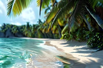 beach with palm trees