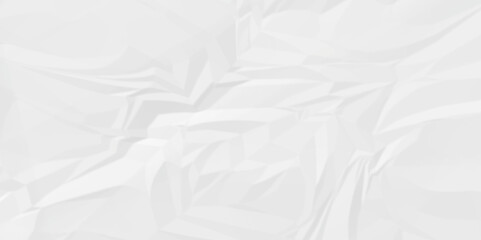 Crumpled texture of white wrinkle chaotic paper. old crumple white paper sheet abstract shape recycling wrapping background space for texture.	
