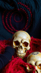 Skull and Red Yarn