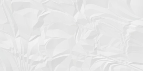 Crumpled texture of white wrinkle chaotic paper. old crumple white paper sheet abstract shape recycling wrapping background space for texture.	
